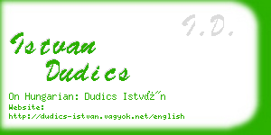 istvan dudics business card